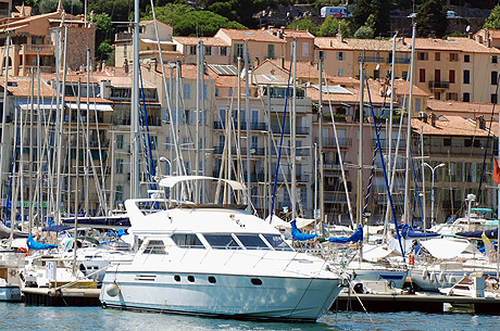 Luxury yacht in the harbour of Cannes photo